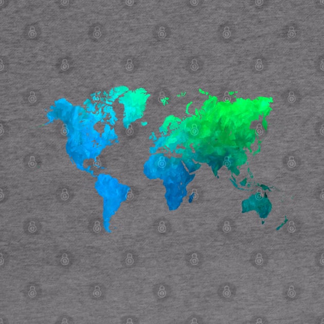 world map green blue #worldmap #map by JBJart